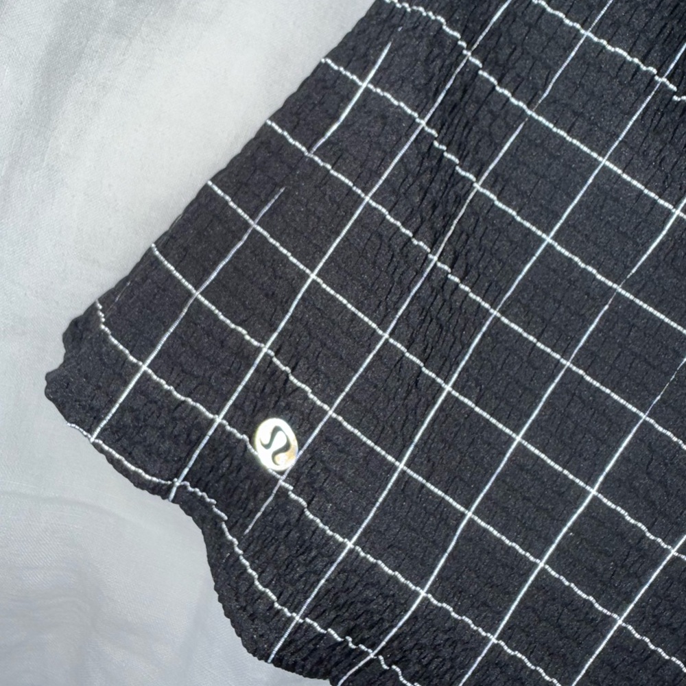 lululemon athletica Black and White Checkered Women Shorts